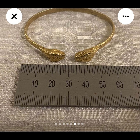Egyptian revival solid brass double snake head cuff, bangle - Picture 3 of 4